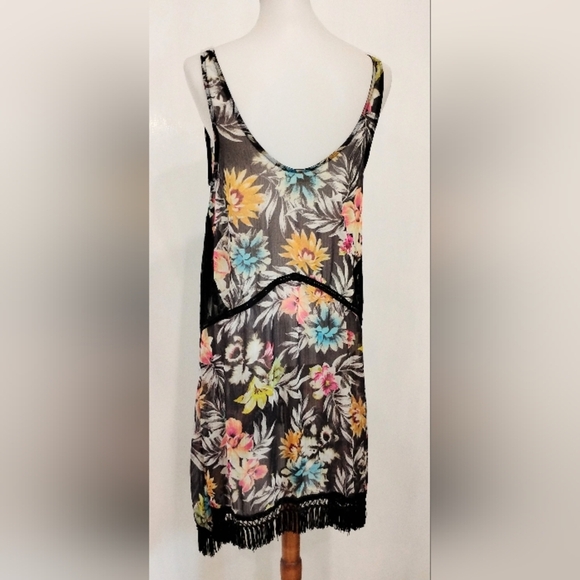 FRINGED FLORAL CHIFFON DRESS - Picture 7 of 9